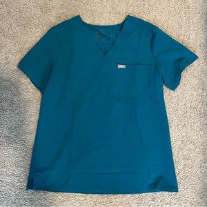 Figs Catarina One-Pocket Scrub Top in Teal